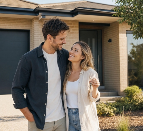 First home buyers outside their new home