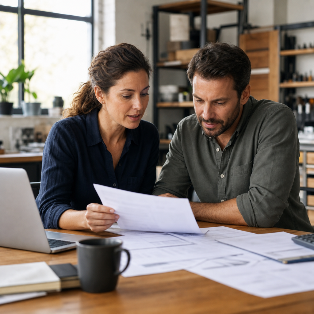 Low doc loan paperwork discussion for an Australian small business owner