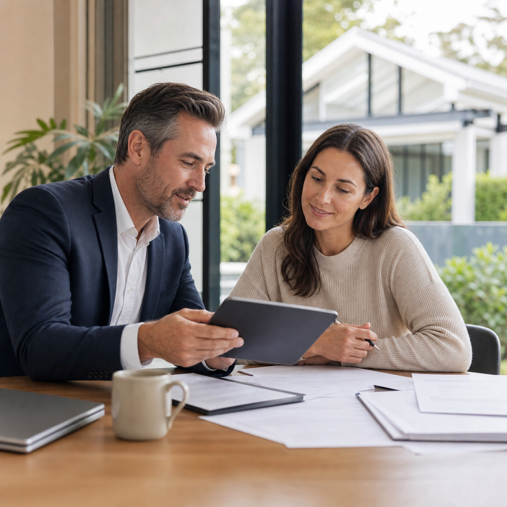 Broker reviewing specialist home loan options with an Australian client