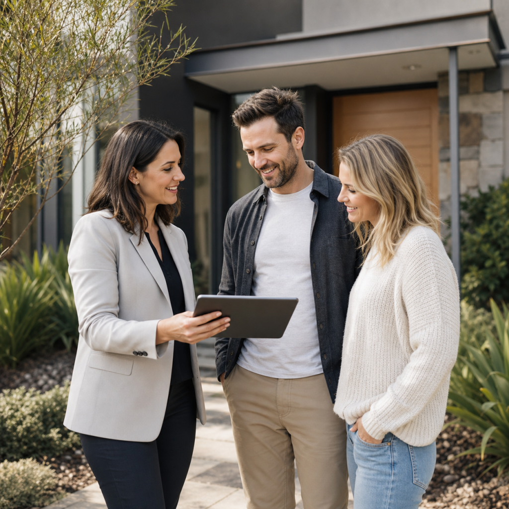 Mortgage broker explaining home loan pre approval to clients