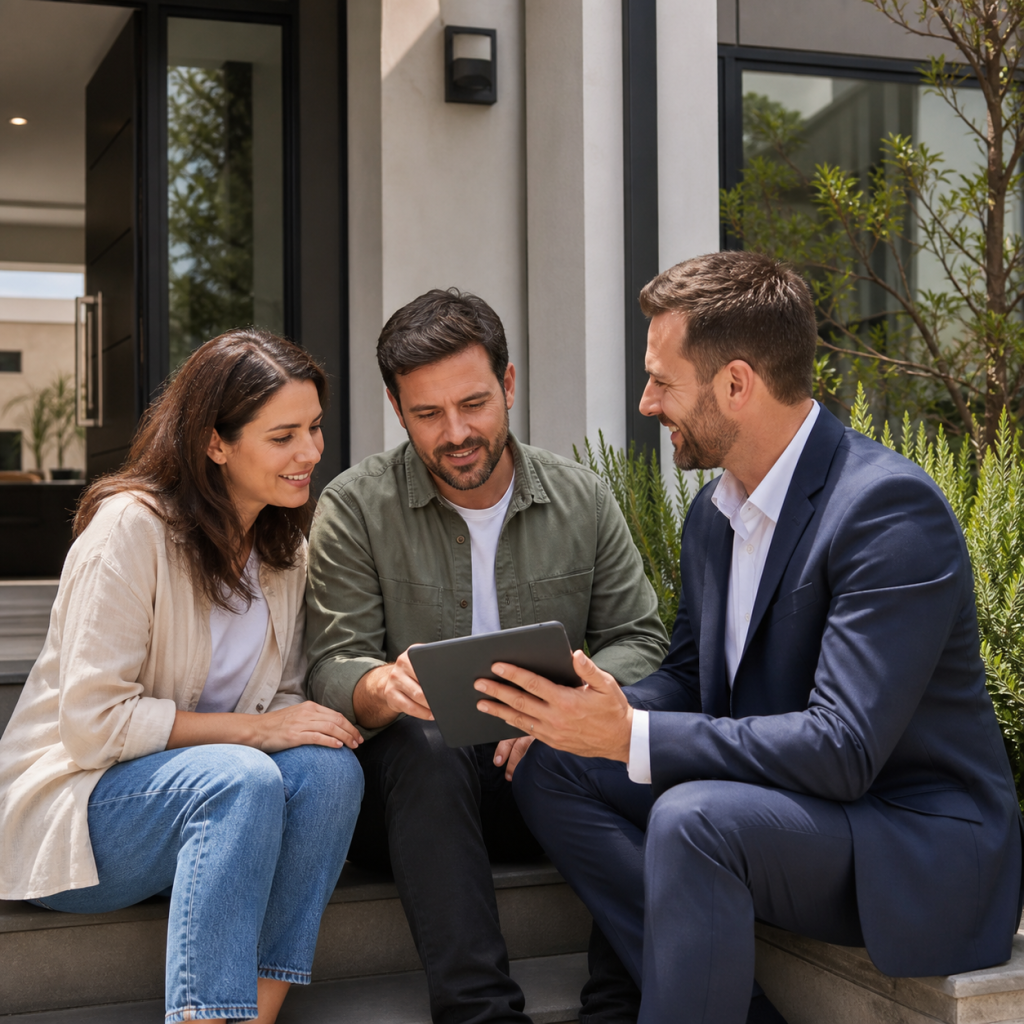 Mortgage broker reviewing home loan options with self employed clients